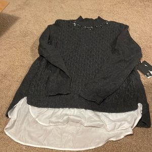 Jeweled neck sweater